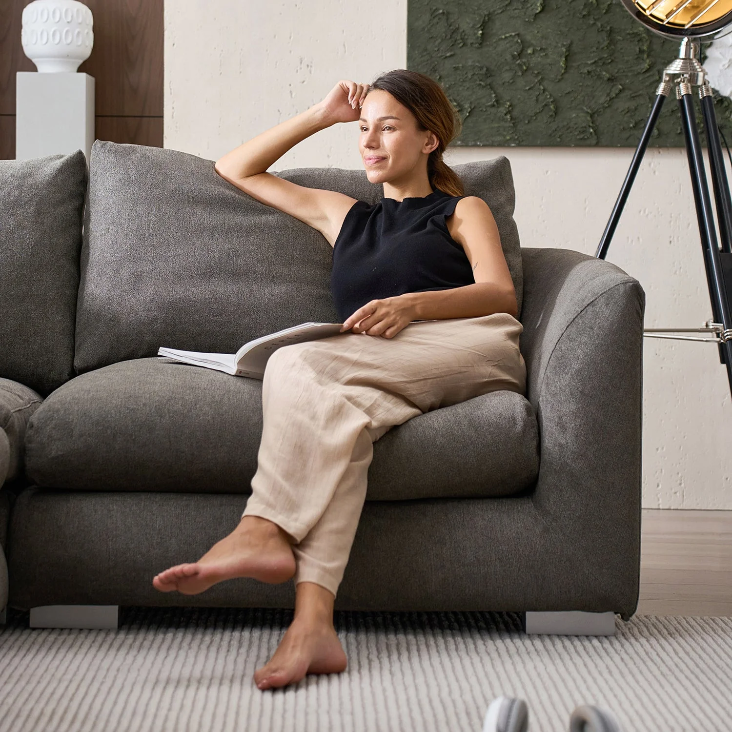 Feathers Sofa + Ottoman - Image 16