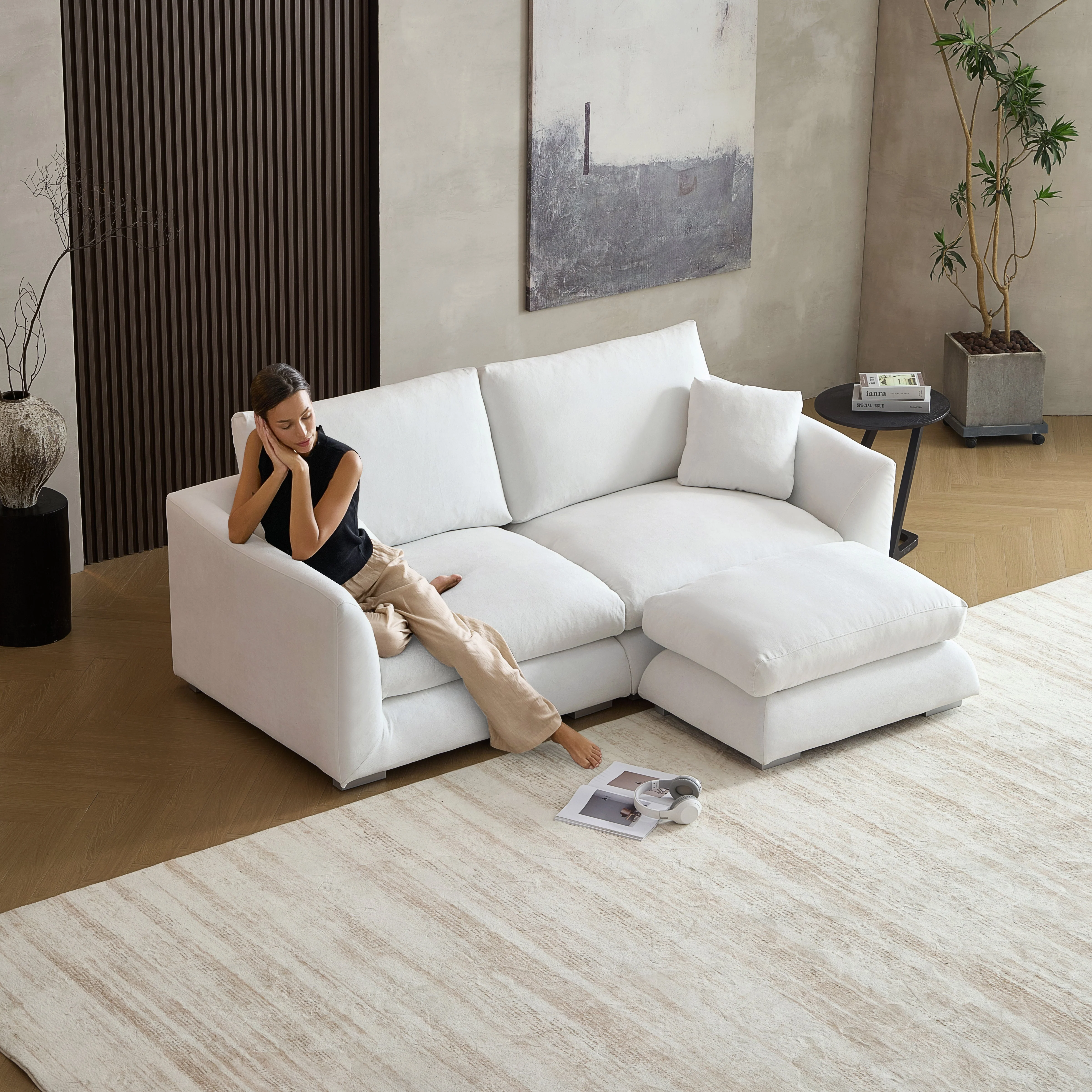 Feathers Sofa + Ottoman - Image 81