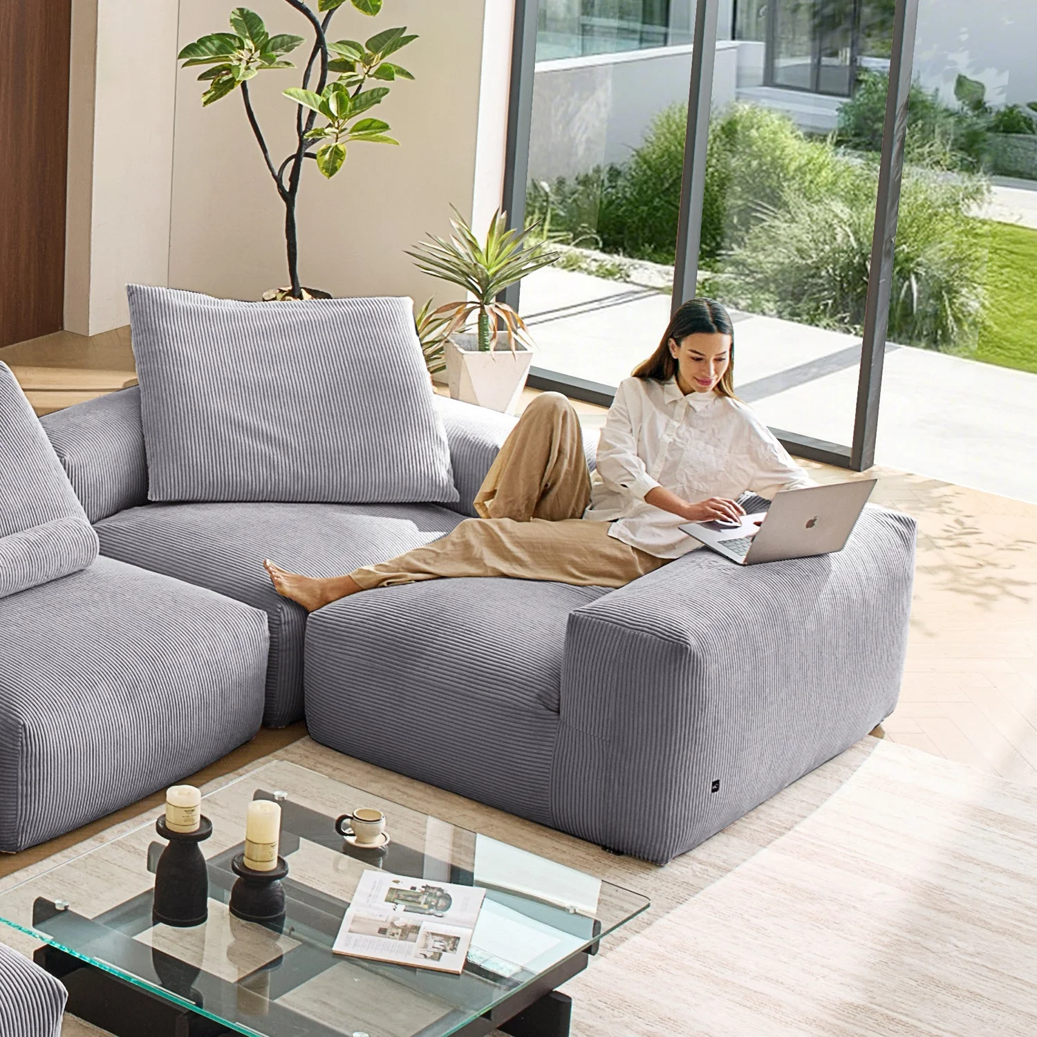 Mellow Closed U Sectional - Image 68