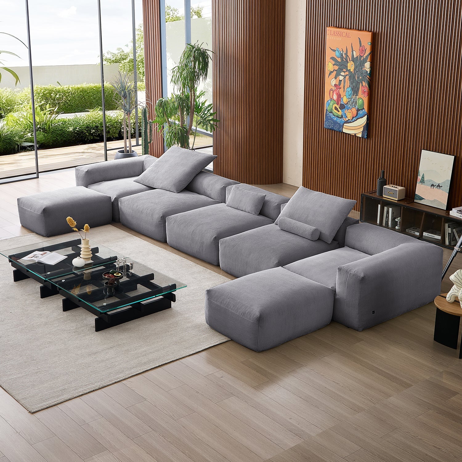 Mellow Extra Deep U Sectional with Ottoman - Image 72