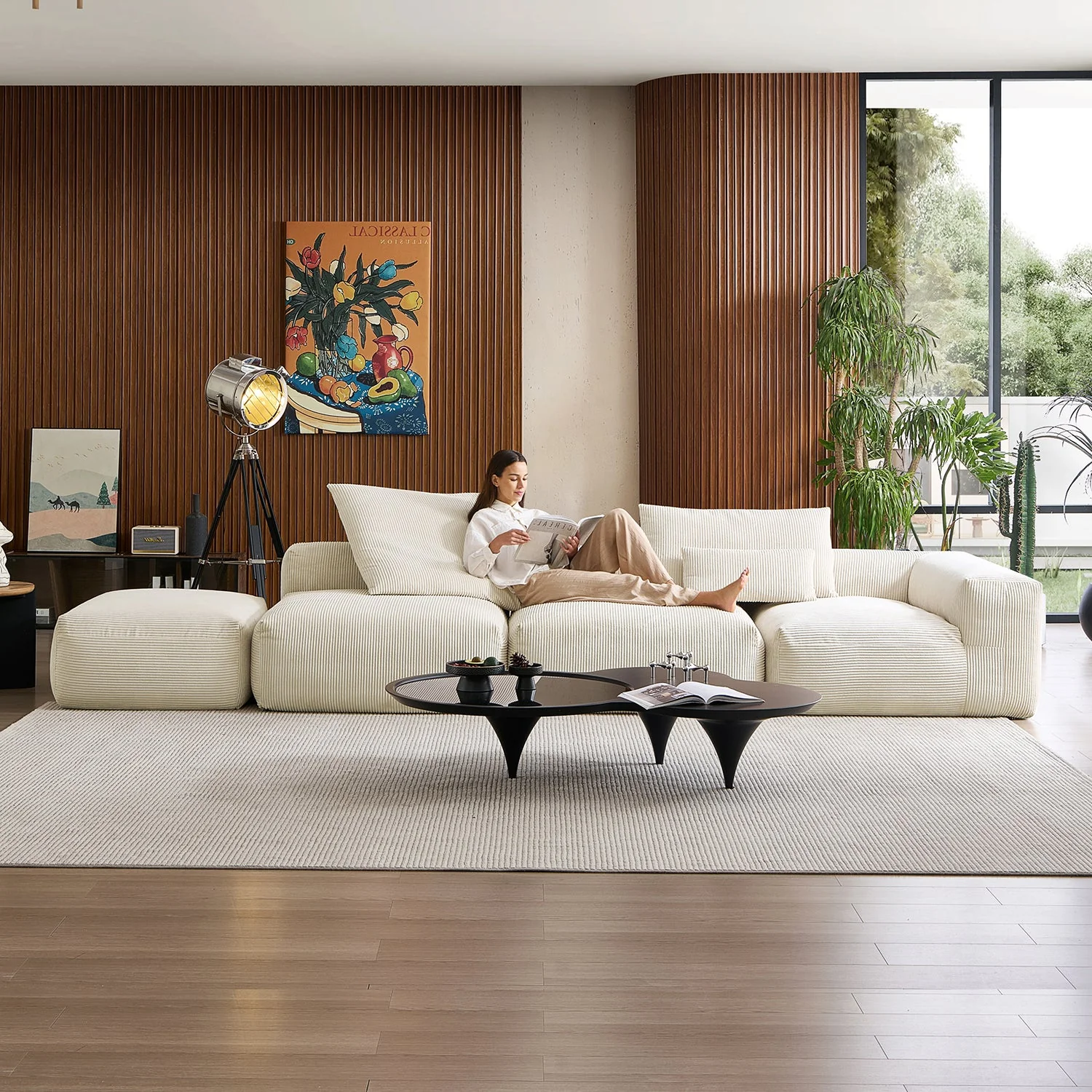 Mellow Half-Closed Sectional with Ottoman - Image 113