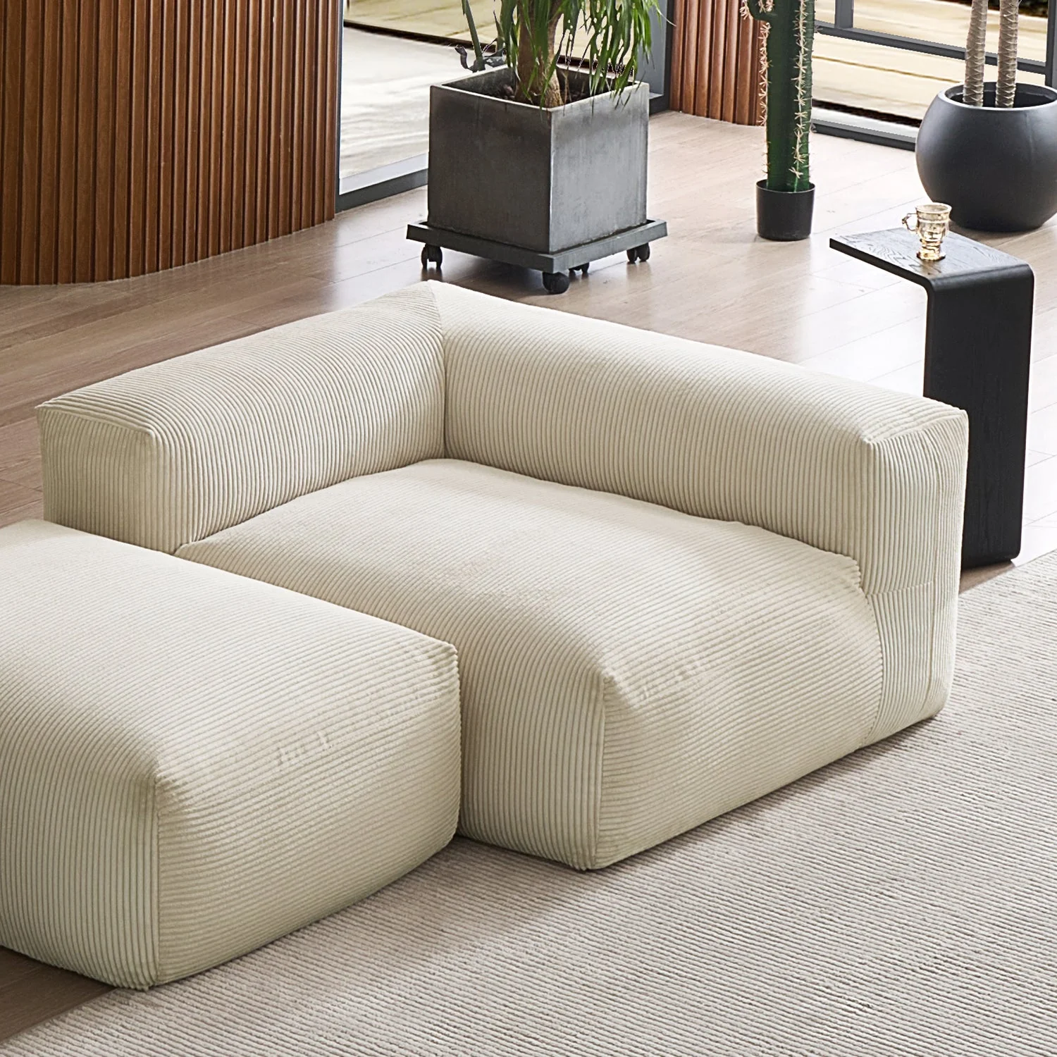 Mellow Half-Closed Sectional with Ottoman - Image 3