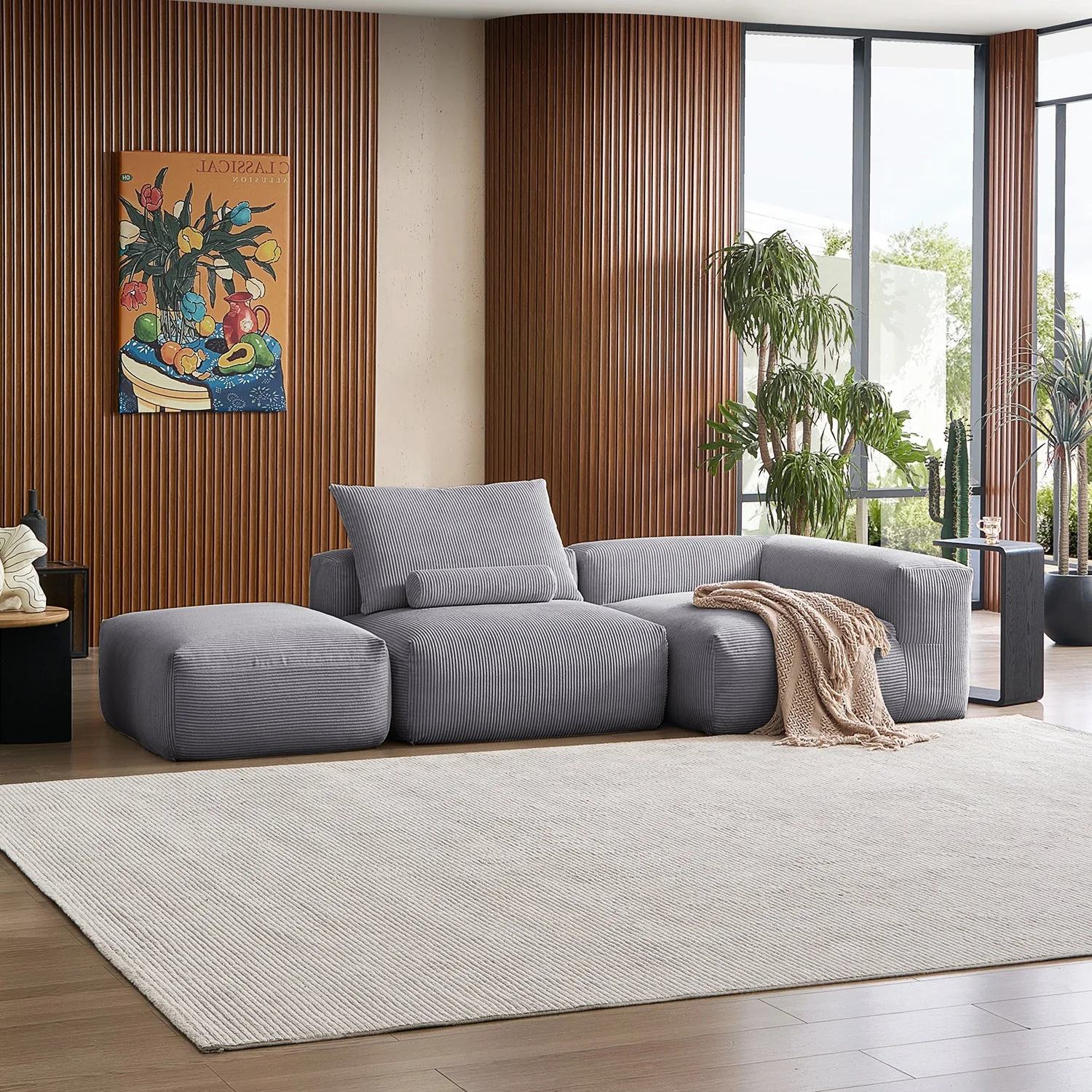 Mellow Half-Closed Sectional with Ottoman - Image 78