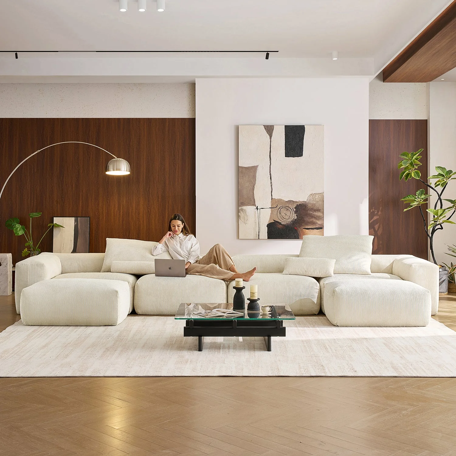 Mellow U Sectional with Ottoman - Image 33